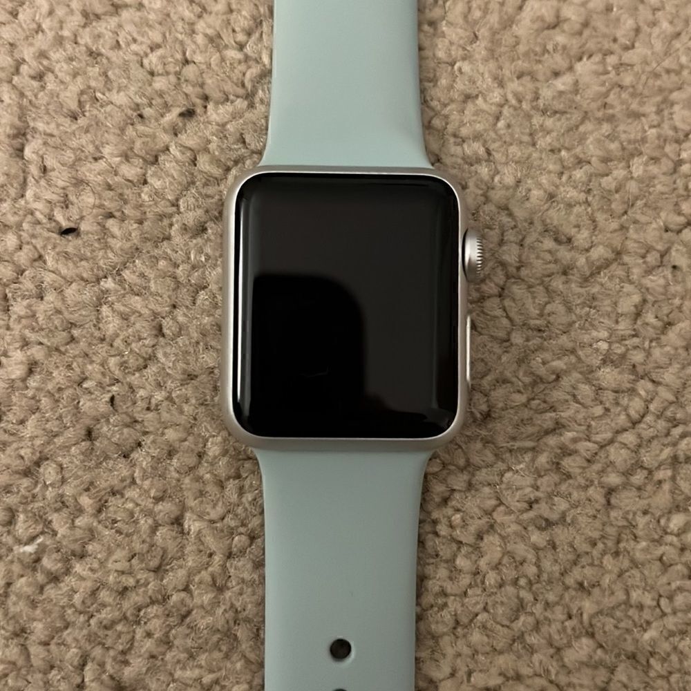 Apple Watch With Blue silicone strap - Picture 2 of 5